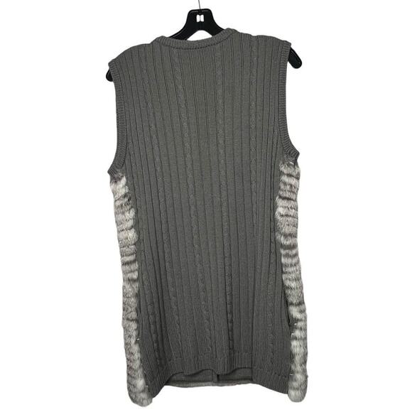 J. McLaughlin Merino Wool & Rabbit Sleeveless Fur Vest Size Medium - Picture 2 of 9